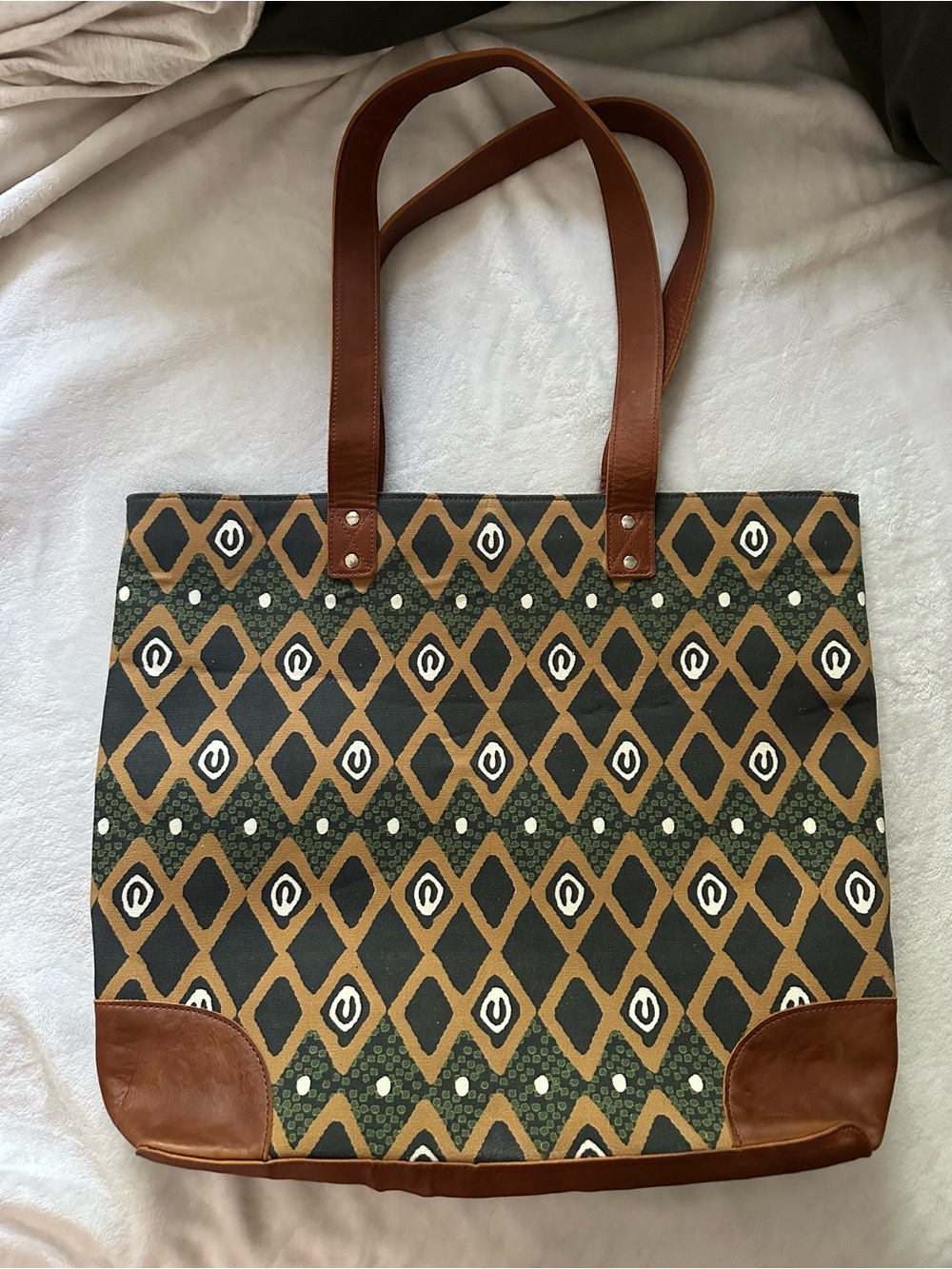 Nena & Co. & Shadé Akanbi Collab Prosperity Collection Canvas Market Tote Bag - Picture 2 of 7